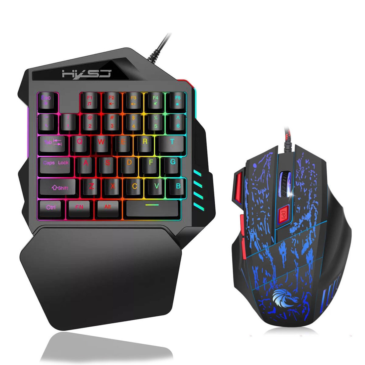 Colorful One-Handed Gaming Keyboard – RGB Backlit, Ergonomic & Compact Design for PC Gamers