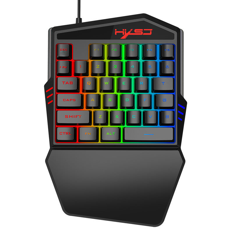 Colorful One-Handed Gaming Keyboard – RGB Backlit, Ergonomic & Compact Design for PC Gamers