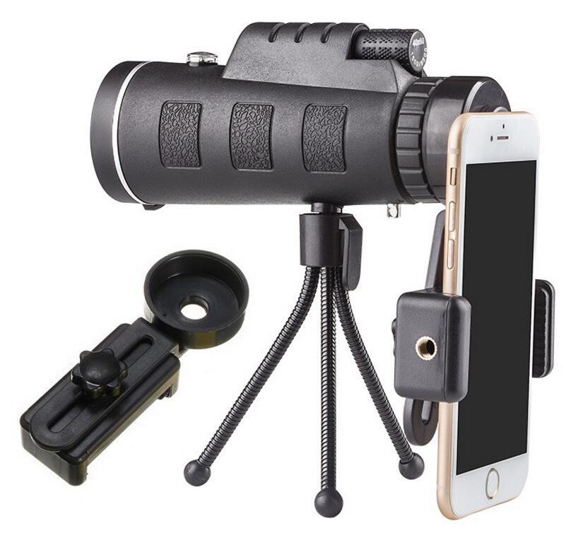 Telescope for iPhone & Android – High-Power Monocular with Tripod, Phone Clip & Compass for Outdoor Adventures