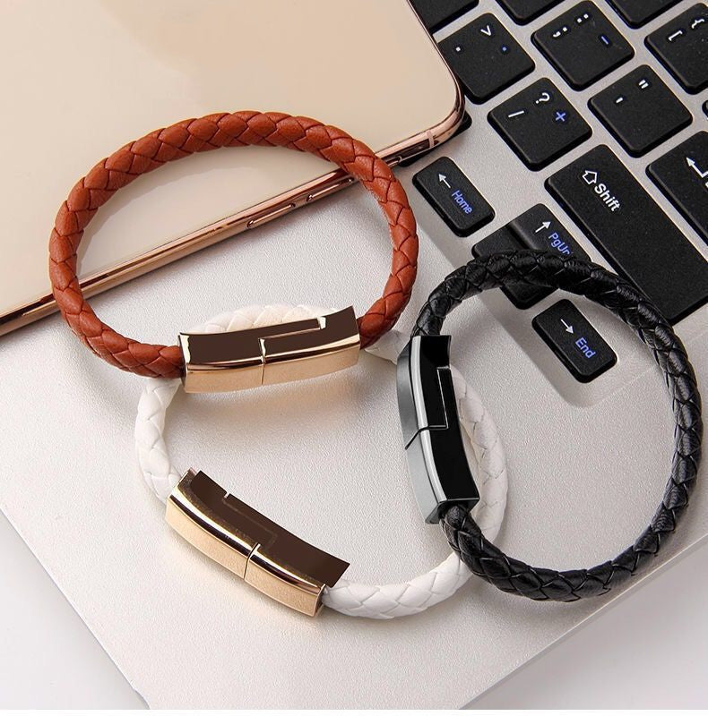 Bracelet USB Charging Cable – Stylish Wearable Charger for iPhone, Type-C & Micro USB Devices