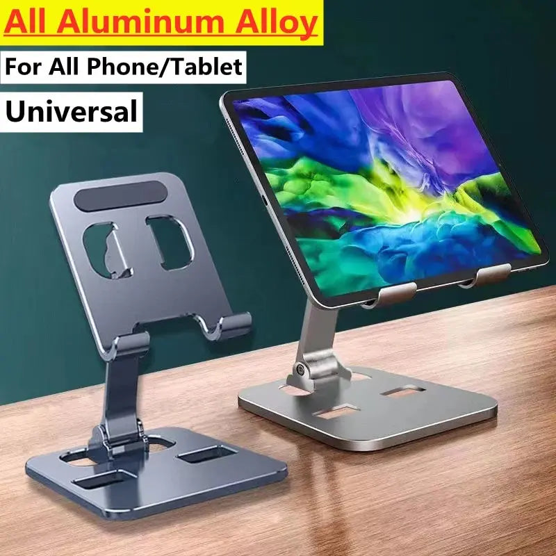 Universal Aluminum Tablet & Phone Stand – Adjustable, Foldable & Perfect for Desk or Travel