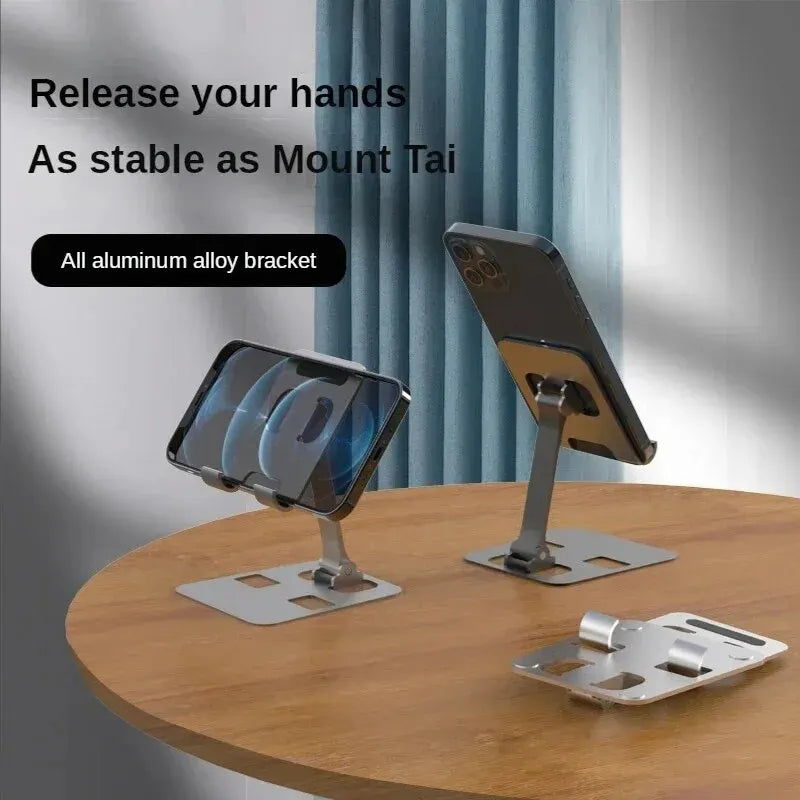Universal Aluminum Tablet & Phone Stand – Adjustable, Foldable & Perfect for Desk or Travel