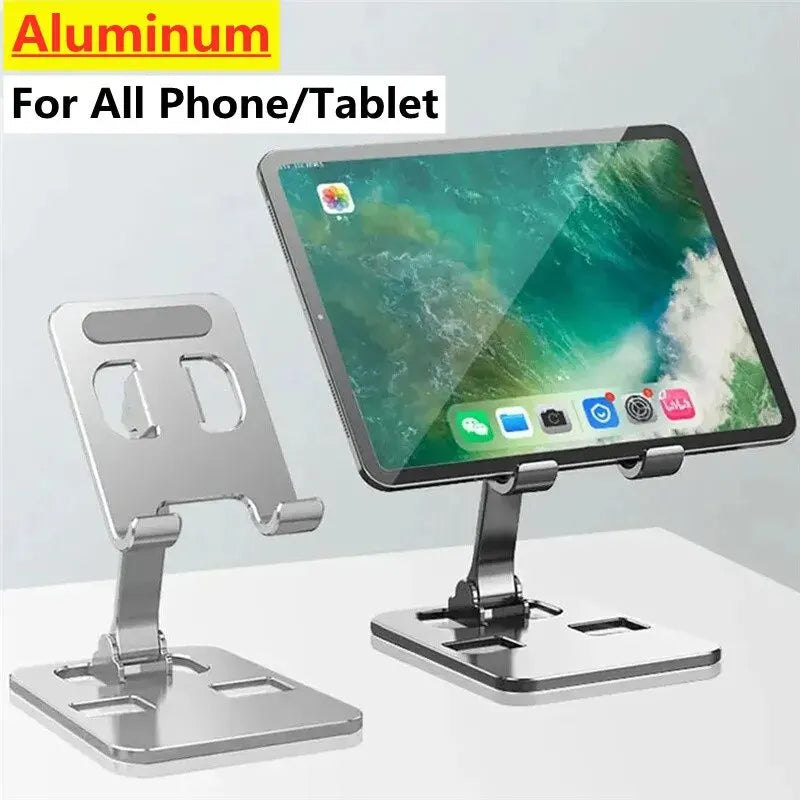 Universal Aluminum Tablet & Phone Stand – Adjustable, Foldable & Perfect for Desk or Travel