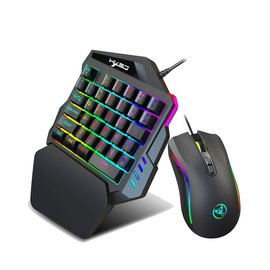 Colorful One-Handed Gaming Keyboard – RGB Backlit, Ergonomic & Compact Design for PC Gamers
