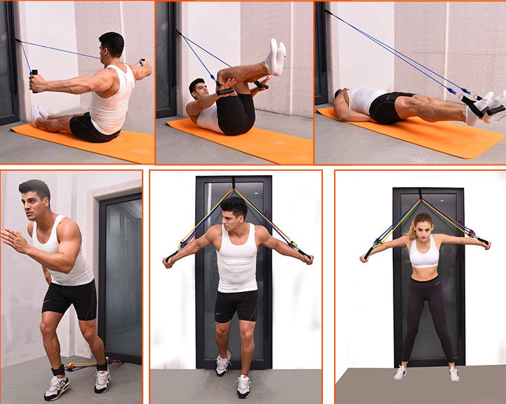 Resistance Band Fitness Trainer – Home Workout Rally Tool for Strength & Muscle Training