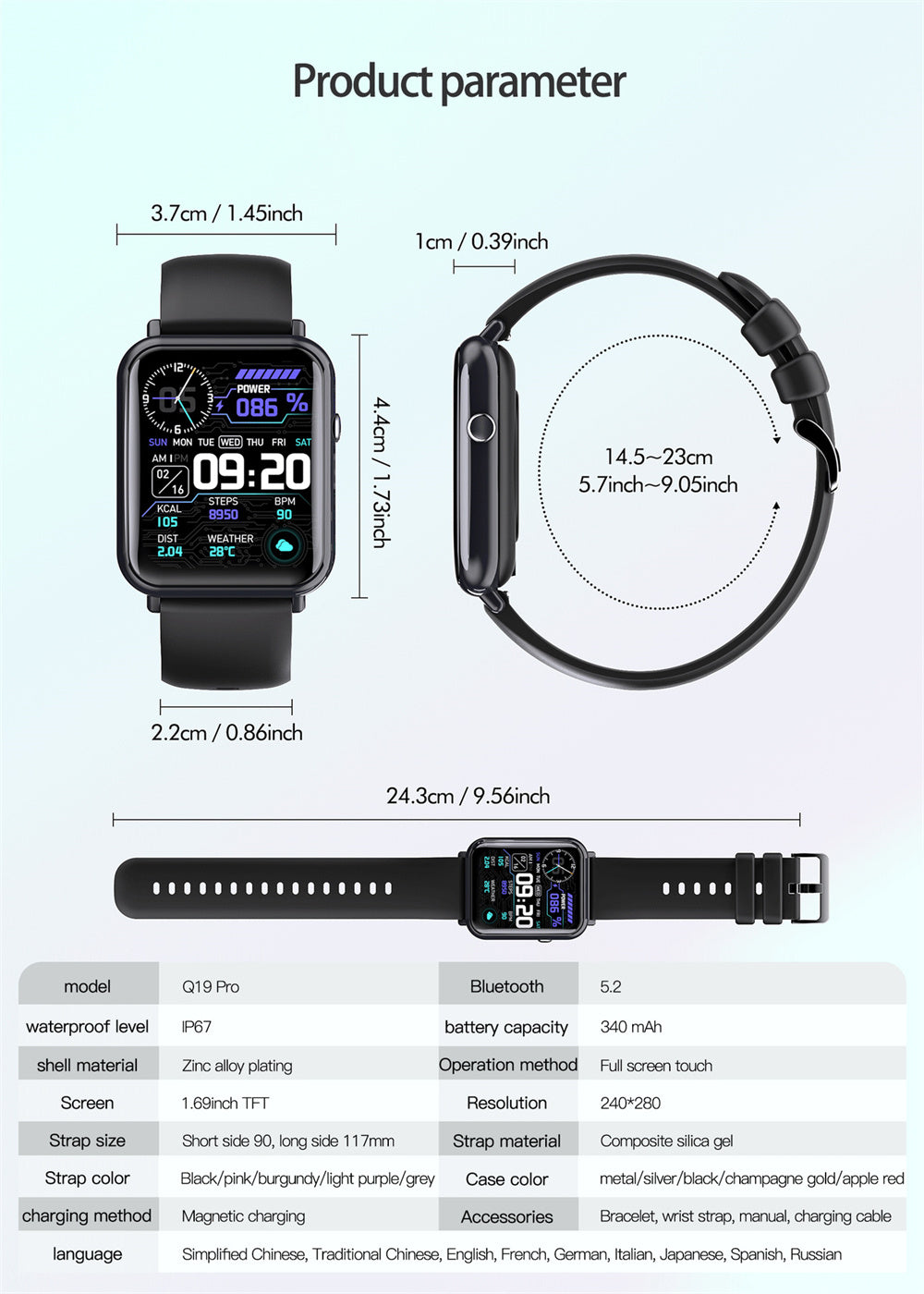 Smartwatch with Heart Rate, Body Temp, Blood Pressure & 25 Sport Modes – Long Battery & Sleek Design