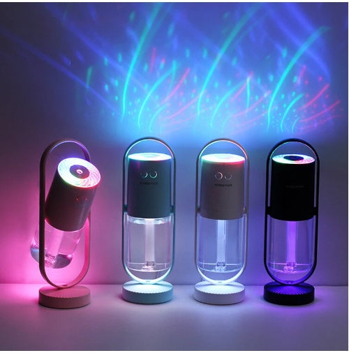 Magic Shadow USB Air Humidifier – Mini Ultrasonic Mist Maker with Projection Night Light for Home, Car & Office