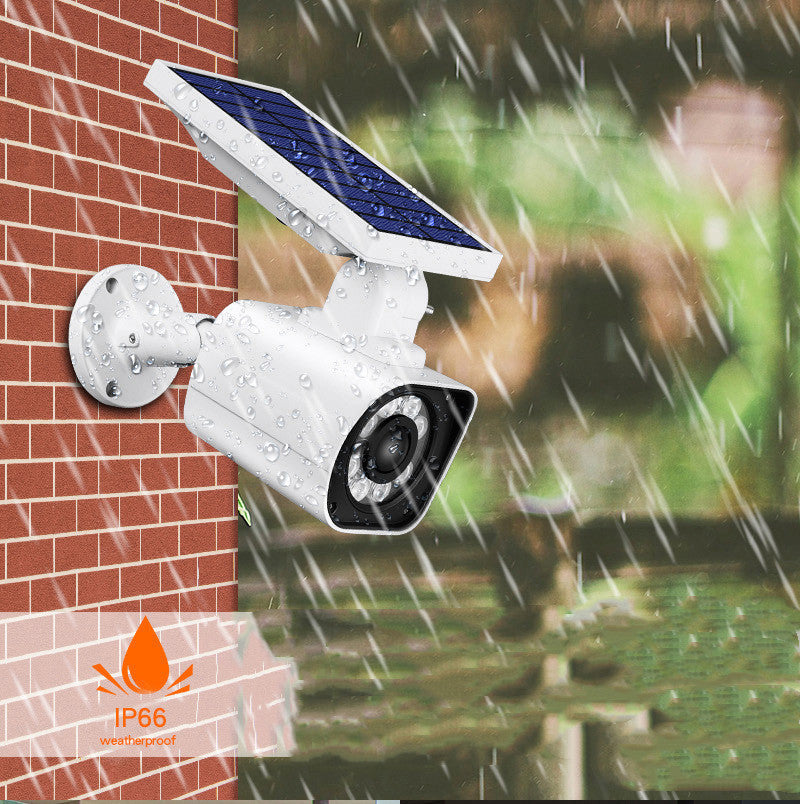 Solar-Powered Dummy Security Camera with LED Spotlight – Motion Sensor Outdoor Light for Courtyard & Home Safety