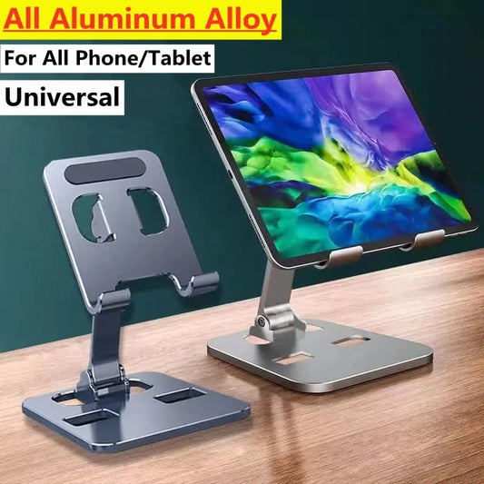 Universal Aluminum Tablet & Phone Stand – Adjustable, Foldable & Perfect for Desk or Travel
