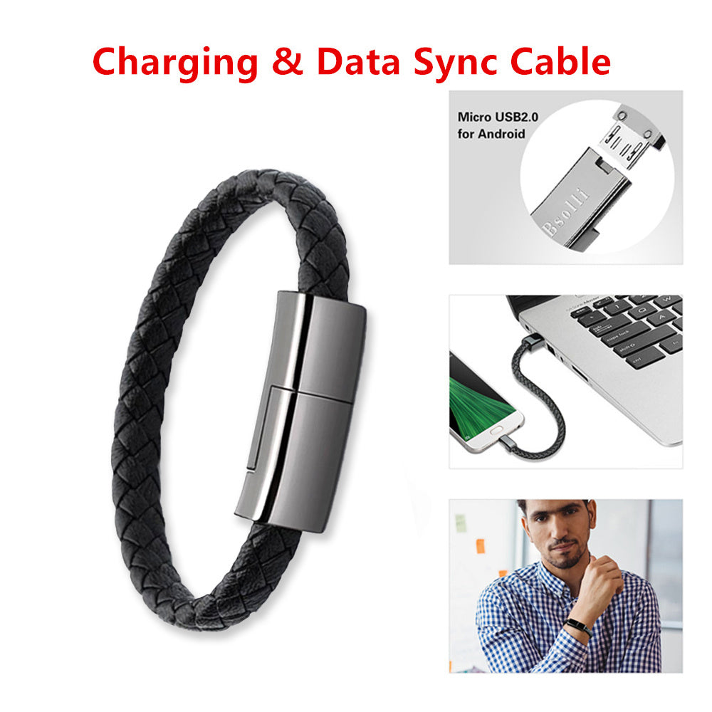 Bracelet USB Charging Cable – Stylish Wearable Charger for iPhone, Type-C & Micro USB Devices