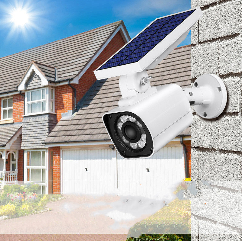 Solar-Powered Dummy Security Camera with LED Spotlight – Motion Sensor Outdoor Light for Courtyard & Home Safety